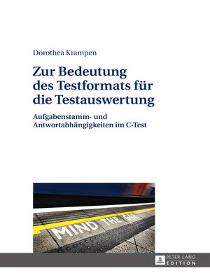 cover image of Zur Bedeutung des Testformats fuer die Testauswertung